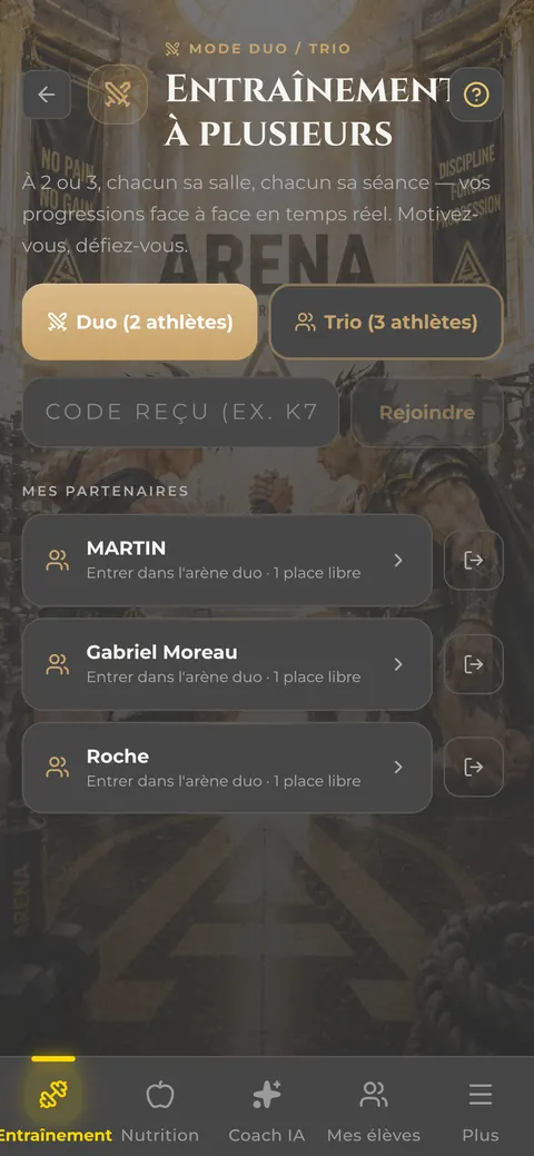 Entraînement à plusieurs